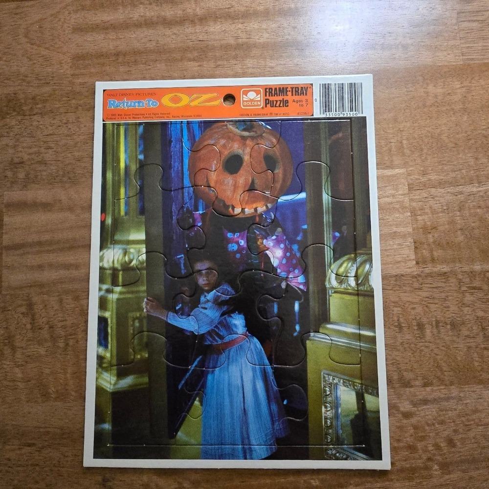 Vintage 1985 Return to Oz Disney Golden Frame-Tray Puzzle Jack Pumpkinhead